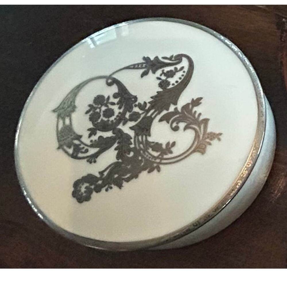 Mikasa Trinket Box‎ White Silver Anniversary Floral L9525 Wedding Gift Vintage